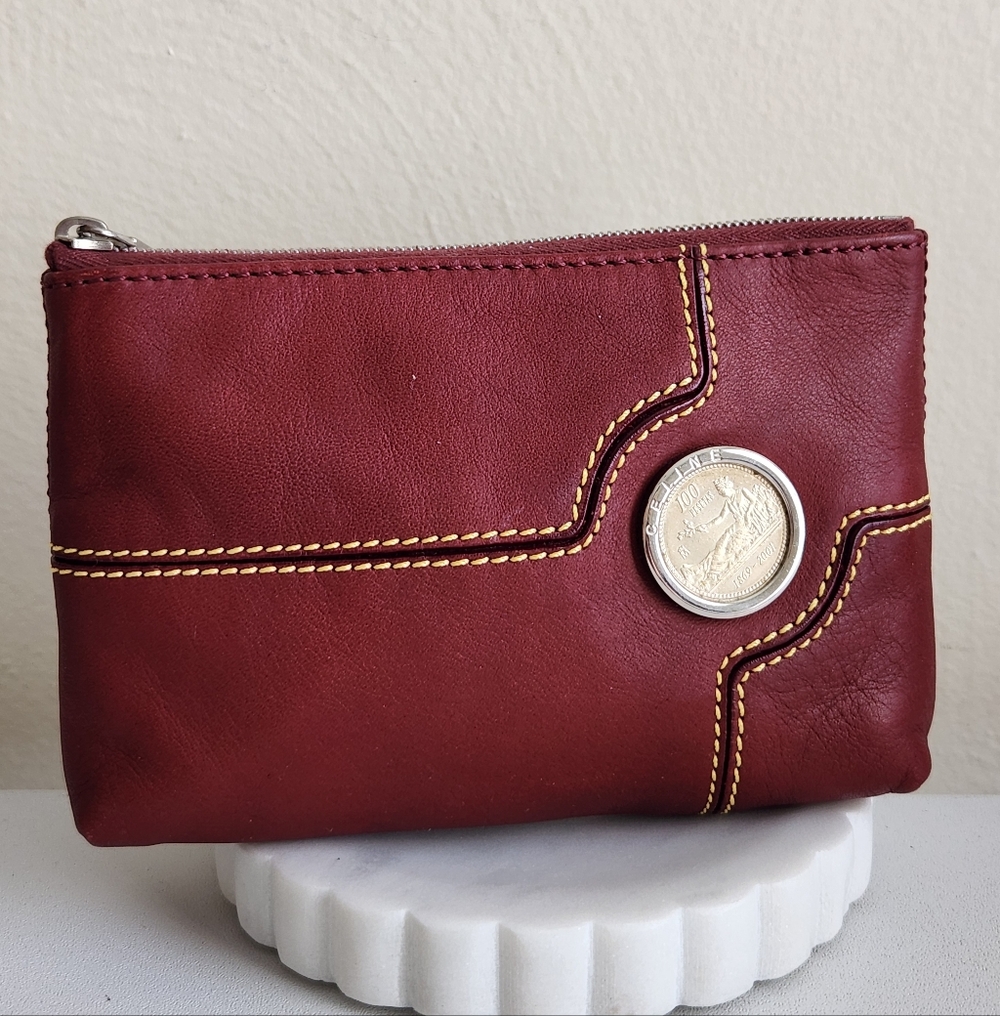 Celine Eurodyssey Limited Edition Spain Burgundy Cosmetic Pouch